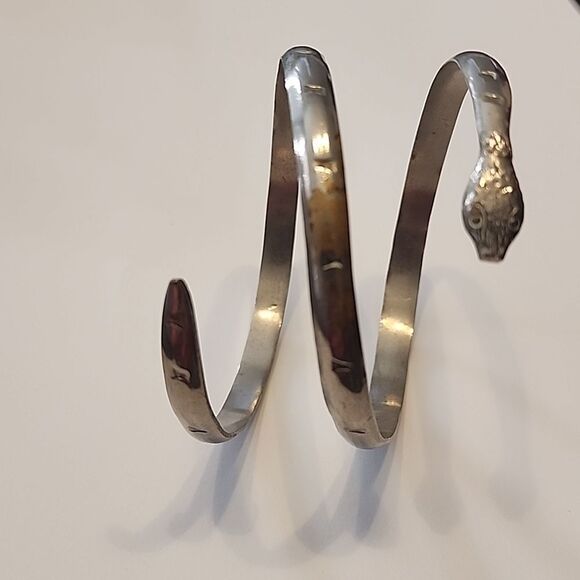 Snake Arm Cuff Wrap Bracelet Hecho en Mexico Silver Tone - Picture 3 of 6